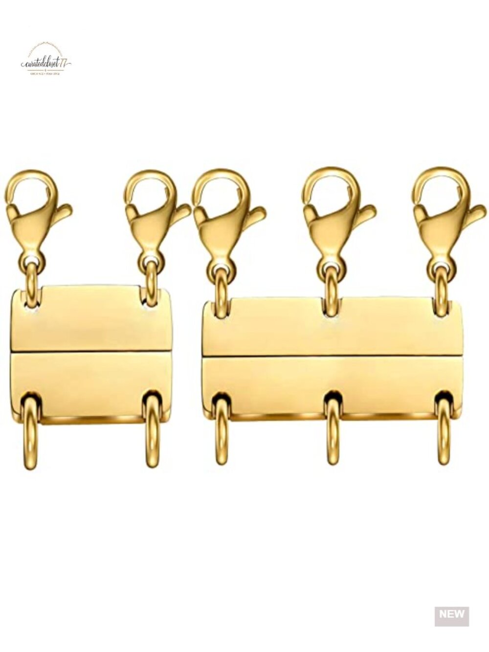 Gold Plated Triple Necklace Layering Clasp Separator for Stackable Necklaces